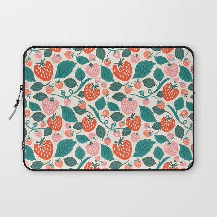 Strawberry Fields - Teal Laptop Sleeve Gallery Image 1