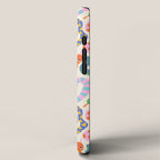 Happy Snakes Light - Bright Rainbow Textured Snakes With Funky Geometric Patterns on Cream iPhone Case Gallery Image 2