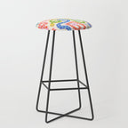 Happy Snakes Light - Bright Rainbow Textured Snakes With Funky Geometric Patterns on Cream Stool Gallery Image 1
