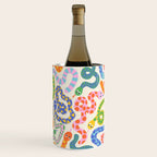 Happy Snakes Light - Bright Rainbow Textured Snakes With Funky Geometric Patterns on Cream Wine Chiller Gallery Image 2