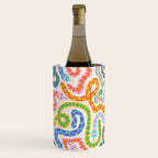 Happy Snakes Light - Bright Rainbow Textured Snakes With Funky Geometric Patterns on Cream Wine Chiller Gallery Image 1
