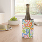 Happy Snakes Light - Bright Rainbow Textured Snakes With Funky Geometric Patterns on Cream Wine Chiller Gallery Image 4
