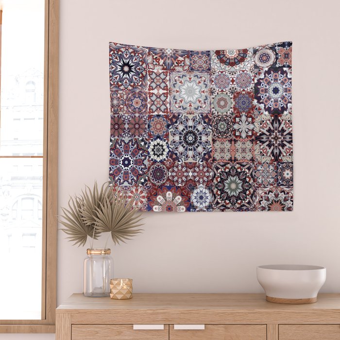 Mediterranean Decorative Tile Print XVIII Wall Tapestry Gallery Image 2