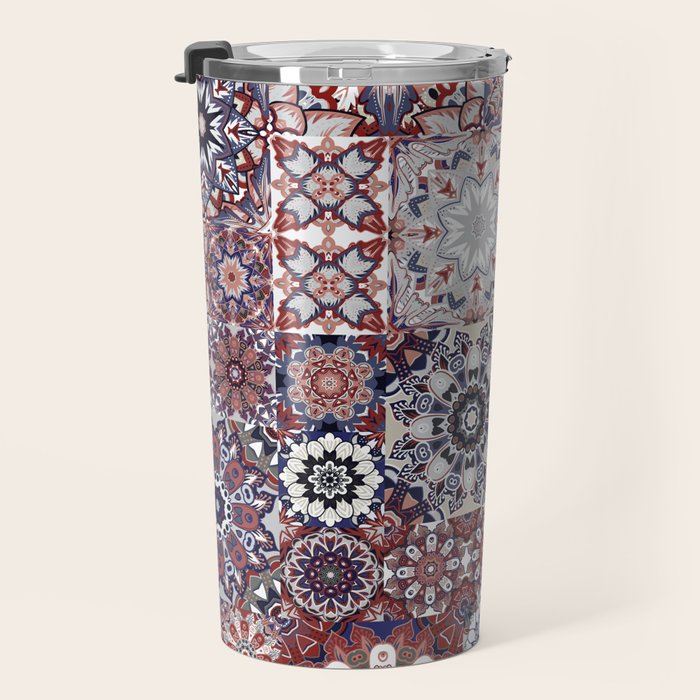 Mediterranean Decorative Tile Print XVIII Travel Mug Gallery Image 3