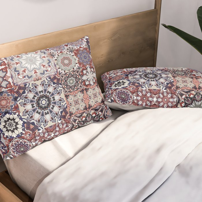 Mediterranean Decorative Tile Print XVIII Pillow Sham Gallery Image 2