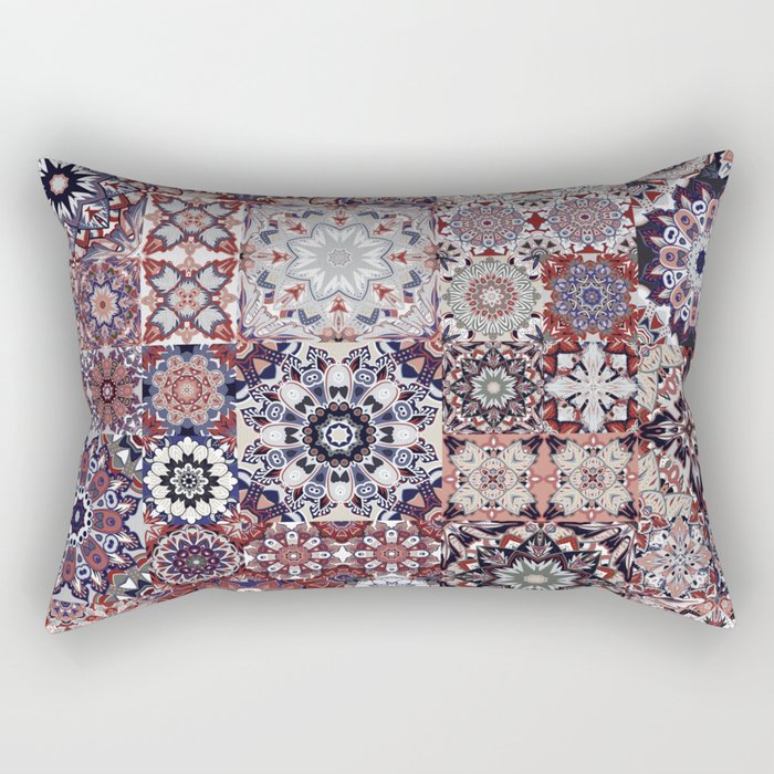 Mediterranean Decorative Tile Print XVIII Rectangular Pillow Gallery Image 1