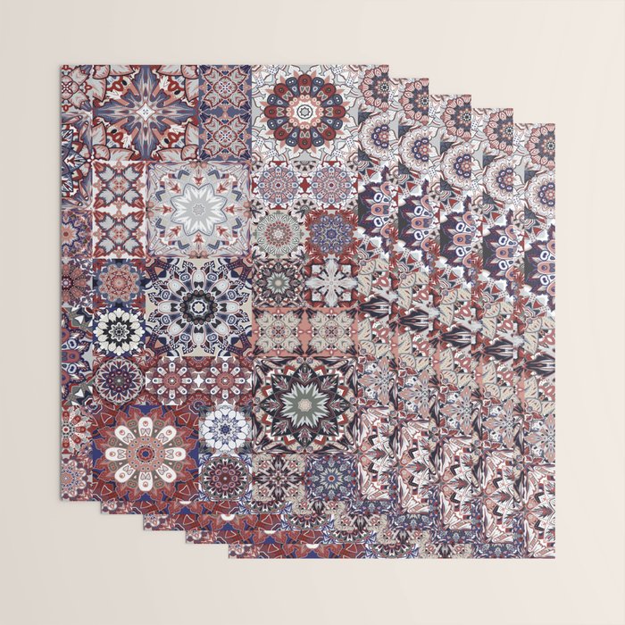 Mediterranean Decorative Tile Print XVIII Wrapping Paper Gallery Image 3