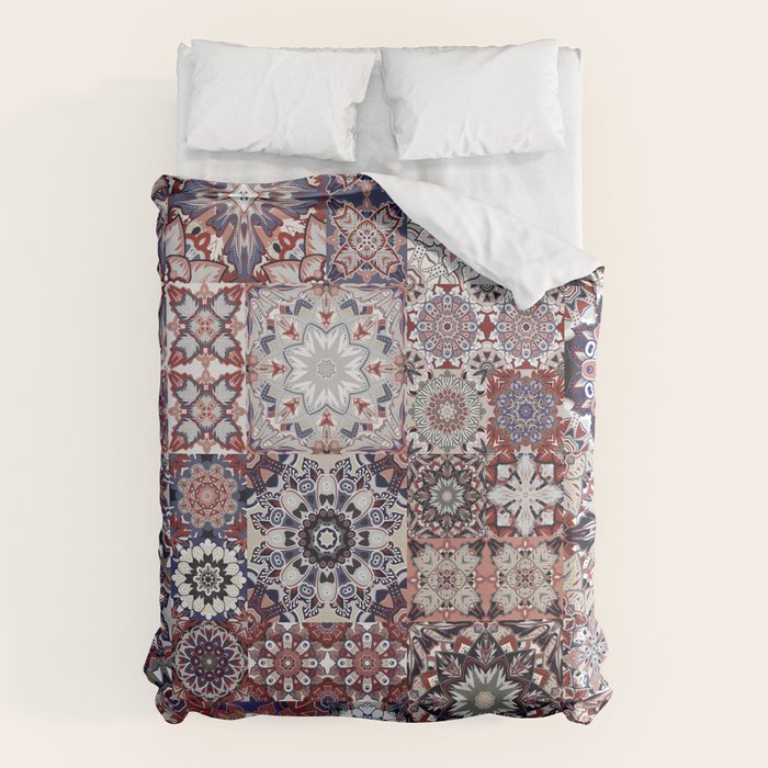 Mediterranean Decorative Tile Print XVIII Duvet Cover Gallery Image 1