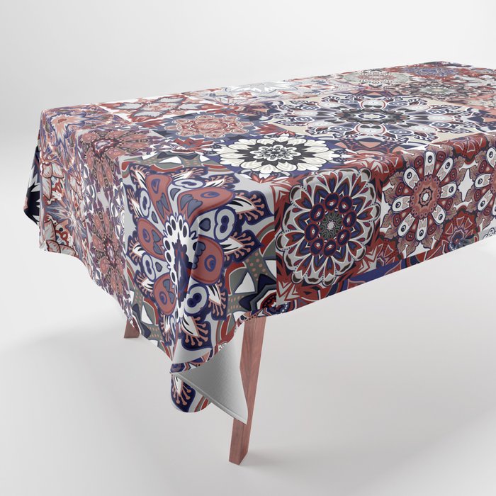 Mediterranean Decorative Tile Print XVIII Tablecloth Gallery Image 1
