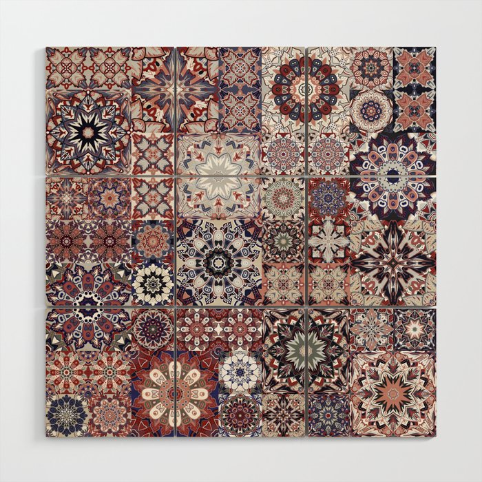 Mediterranean Decorative Tile Print XVIII Wood Wall Art Gallery Image 1