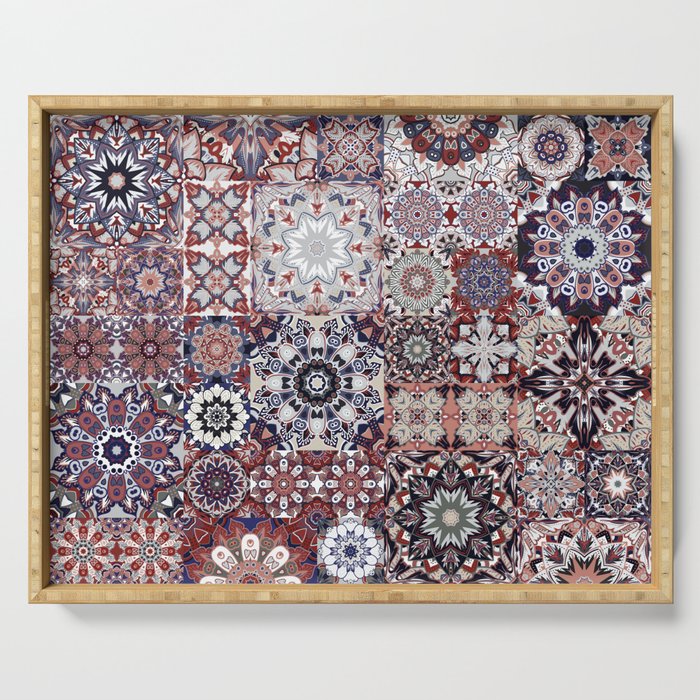 Mediterranean Decorative Tile Print XVIII Serving Tray Gallery Image 1