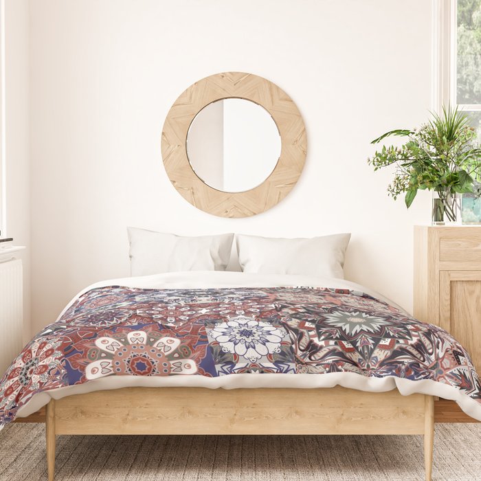 Mediterranean Decorative Tile Print XVIII Duvet Cover Gallery Image 3