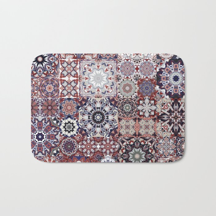 Mediterranean Decorative Tile Print XVIII Bath Mat Gallery Image 1