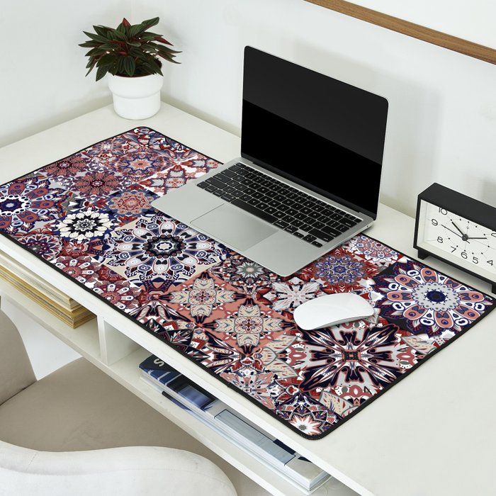 Mediterranean Decorative Tile Print XVIII Desk Mat Gallery Image 2