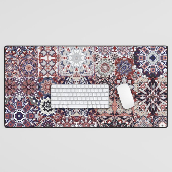 Mediterranean Decorative Tile Print XVIII Desk Mat Gallery Image 1
