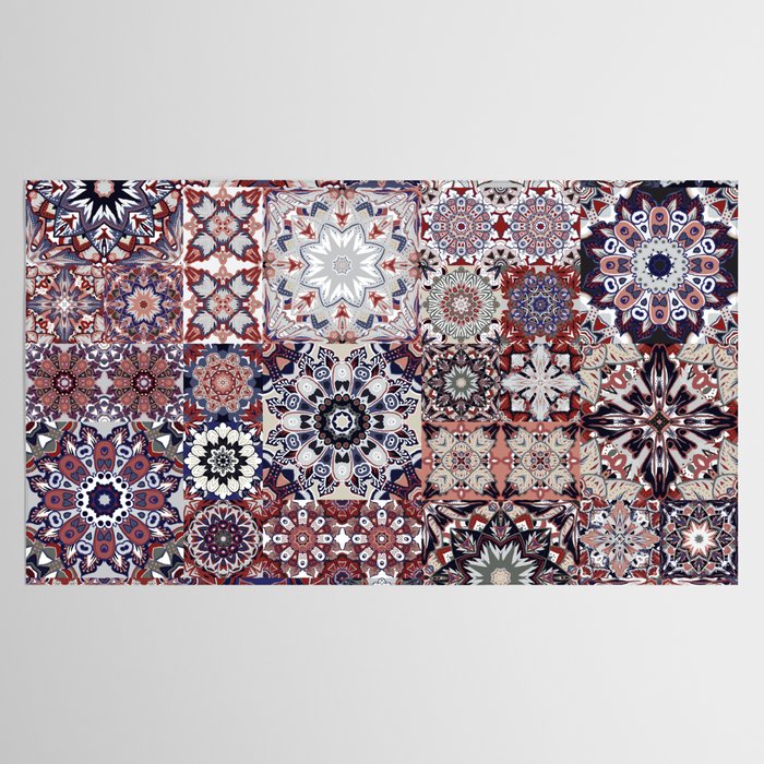 Mediterranean Decorative Tile Print XVIII Tablecloth Gallery Image 2