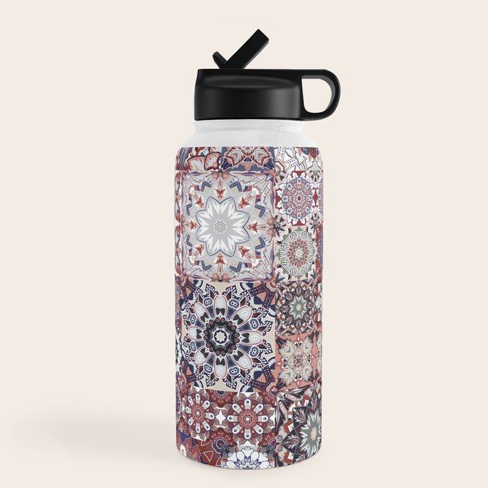 Mediterranean Decorative Tile Print XVIII Water Bottle Gallery Image 4