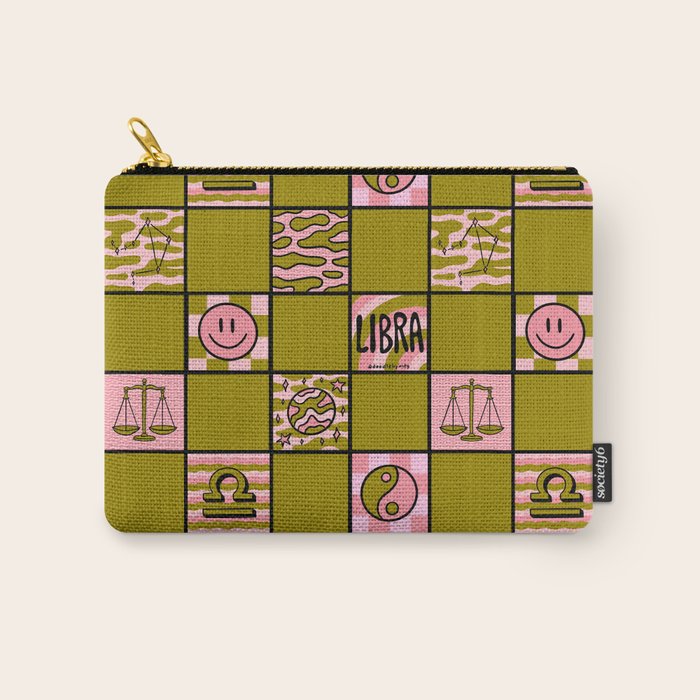 Libra Checkered Print Carry All Pouch Gallery Image 1