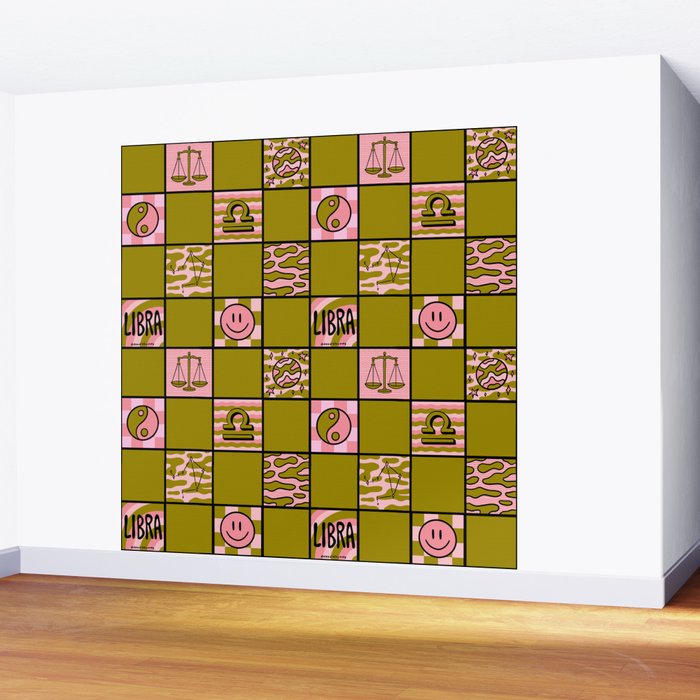 Libra Checkered Print Wall Mural Gallery Image 2