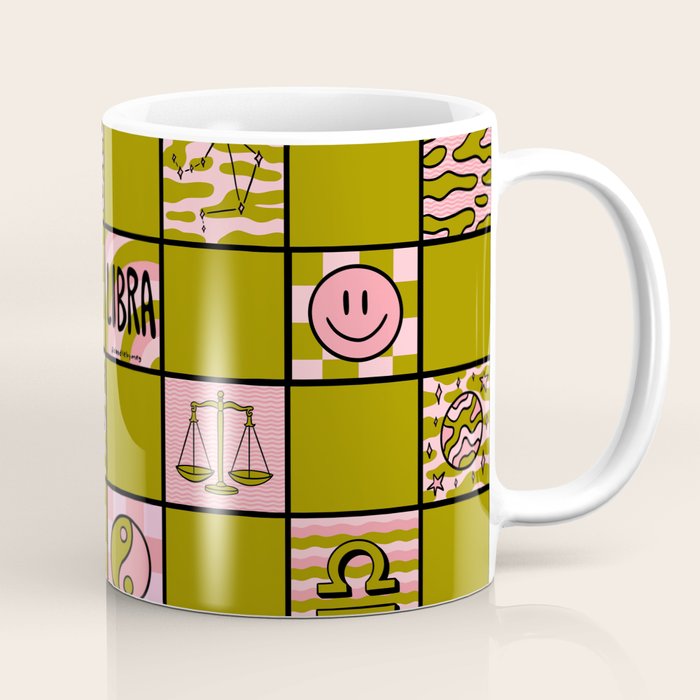 Libra Checkered Print Coffee Mug Gallery Image 1