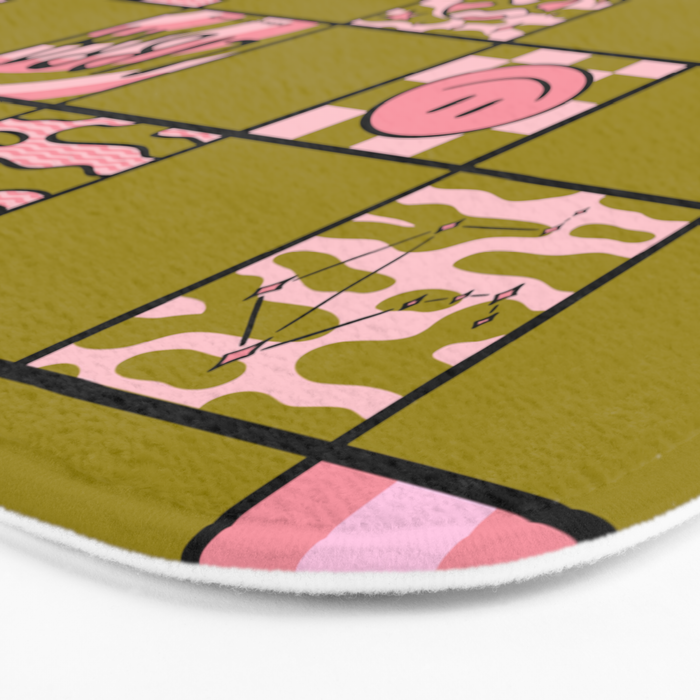 Libra Checkered Print Bath Mat Gallery Image 3