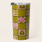Libra Checkered Print Travel Mug Gallery Image 3