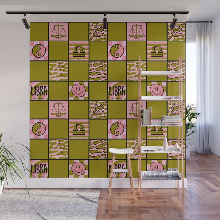 Libra Checkered Print Wall Mural Gallery Image 1