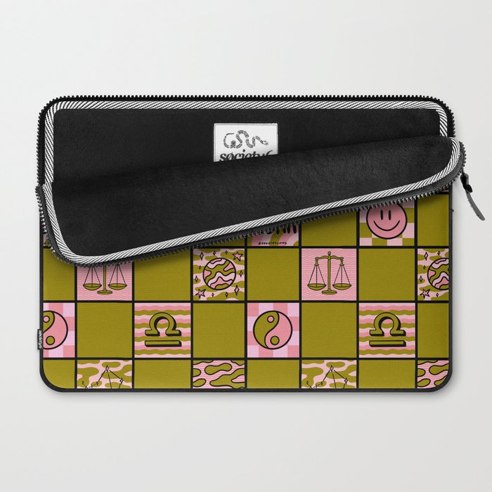 Libra Checkered Print Laptop Sleeve Gallery Image 2