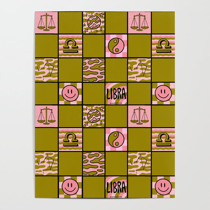 Libra Checkered Print Poster Gallery Image 4