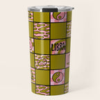 Libra Checkered Print Travel Mug Gallery Image 1