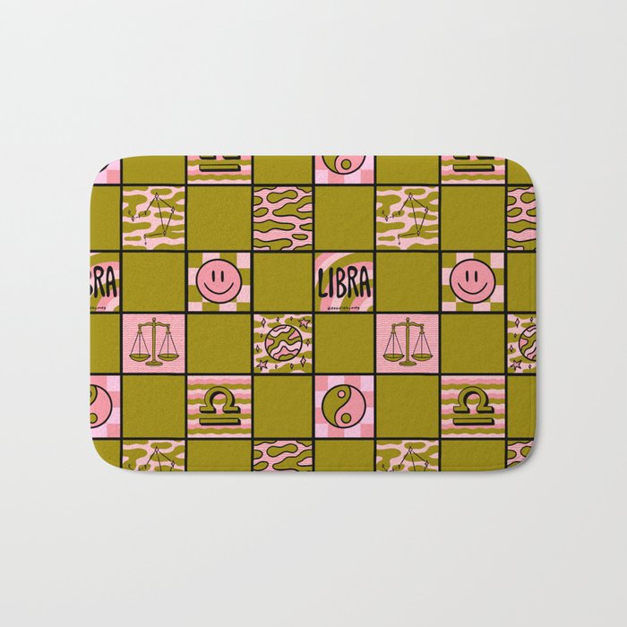Libra Checkered Print Bath Mat Gallery Image 1