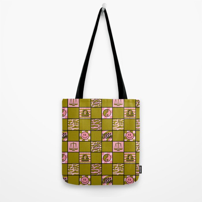 Libra Checkered Print Tote Bag Gallery Image 2