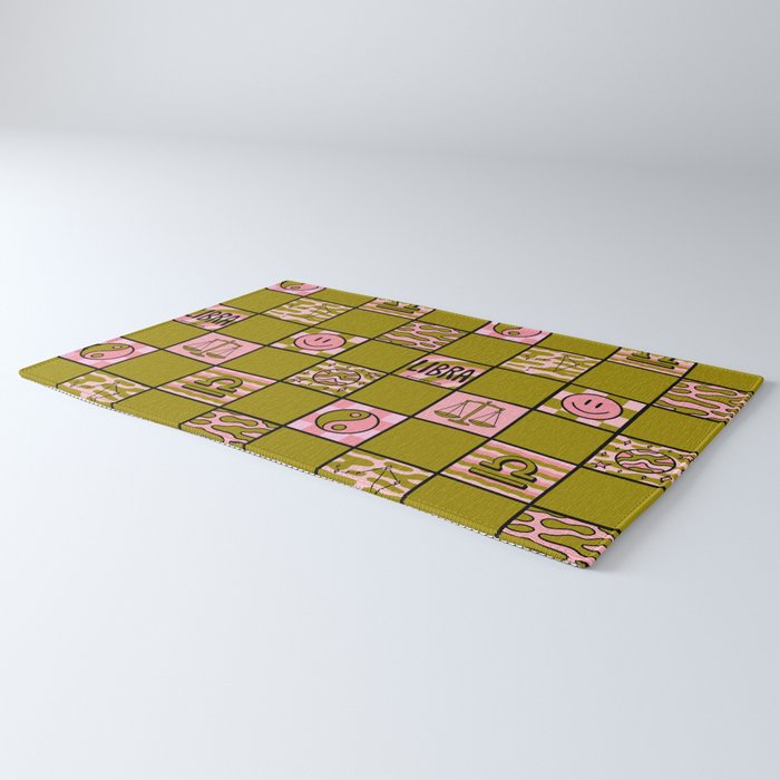 Libra Checkered Print Rug Gallery Image 3