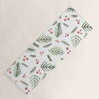 Christmas tree branches and berries - vintage Yoga Mat Gallery Image 1