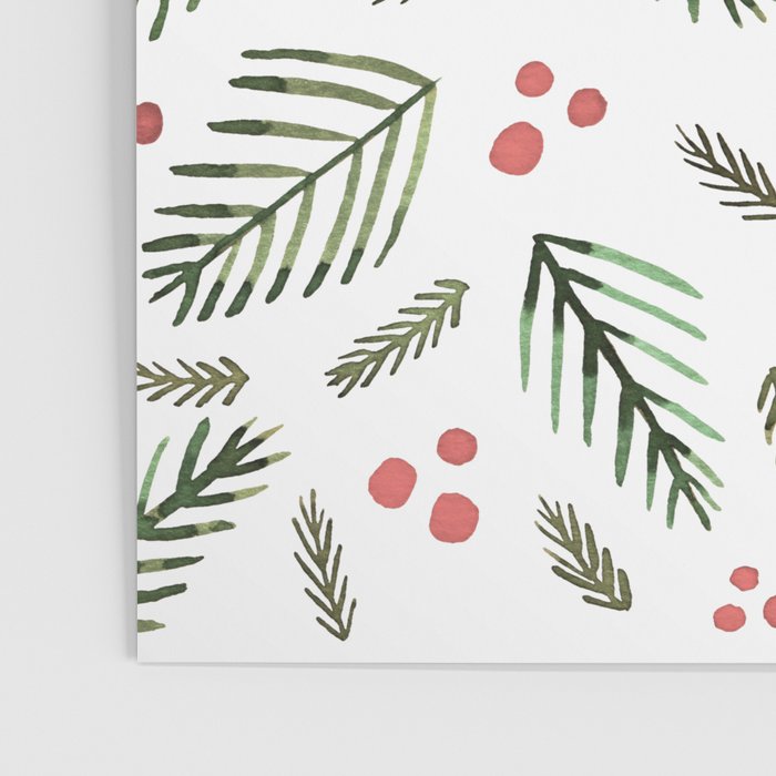 Christmas tree branches and berries - vintage Poster Gallery Image 3
