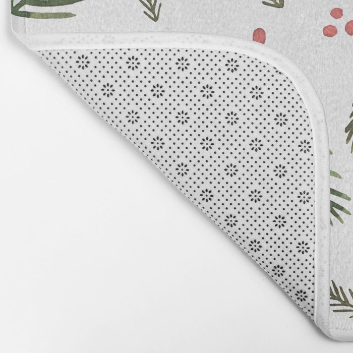 Christmas tree branches and berries - vintage Bath Mat Gallery Image 2