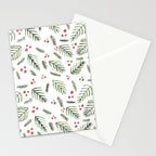 Christmas tree branches and berries - vintage Stationery Card Gallery Image 2