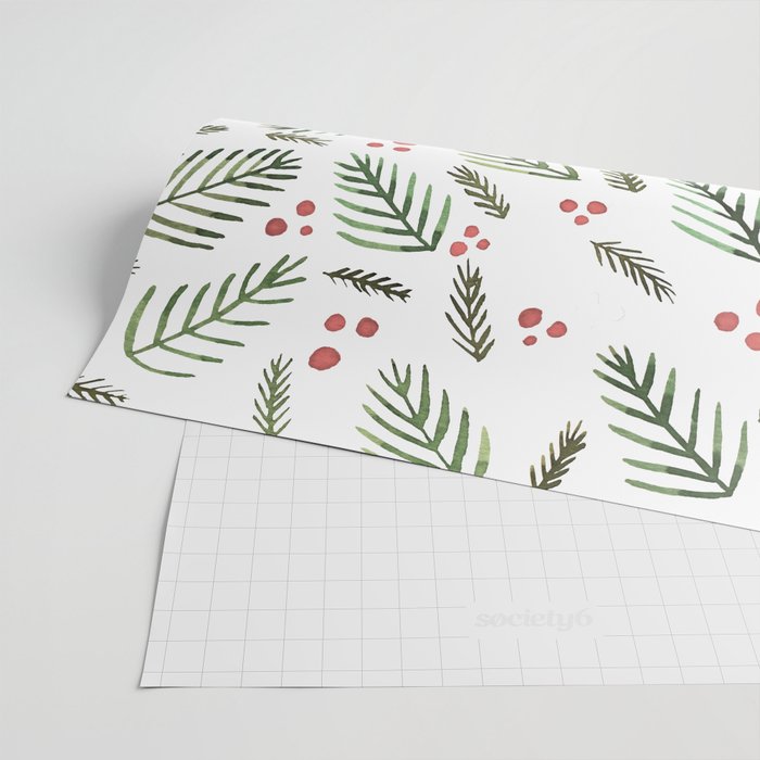 Christmas tree branches and berries - vintage Wrapping Paper Gallery Image 2