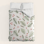 Christmas tree branches and berries - vintage Comforter Gallery Image 6