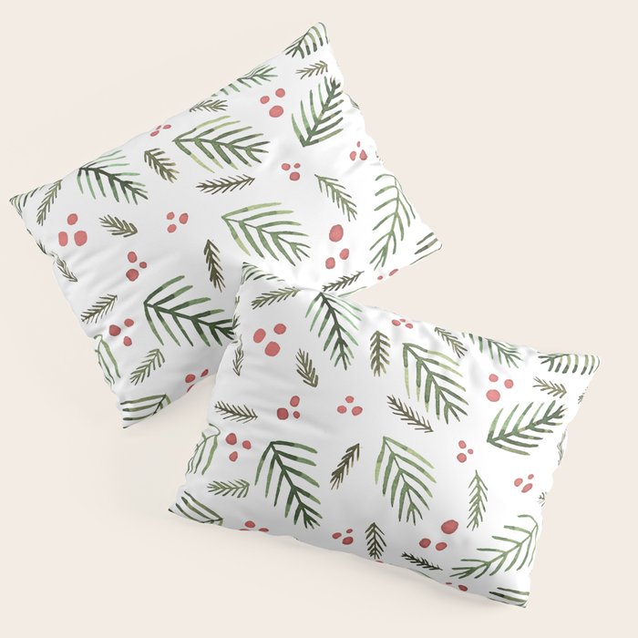 Christmas tree branches and berries - vintage Pillow Sham Gallery Image 3