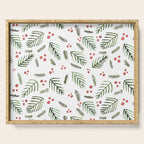 Christmas tree branches and berries - vintage Serving Tray Gallery Image 1