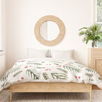 Christmas tree branches and berries - vintage Duvet Cover Gallery Image 3