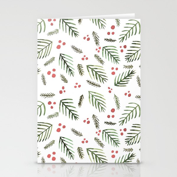 Christmas tree branches and berries - vintage Stationery Card Gallery Image 2