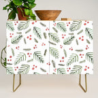Christmas tree branches and berries - vintage Credenza Gallery Image 1