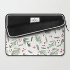 Christmas tree branches and berries - vintage Laptop Sleeve Gallery Image 2