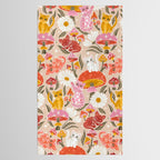 Kittens & Shrooms - Pink & Coral on Cream Tablecloth Gallery Image 2