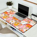 Kittens & Shrooms - Pink & Coral on Cream Desk Mat Gallery Image 2