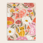 Kittens & Shrooms - Pink & Coral on Cream Notebook Gallery Image 4