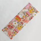 Kittens & Shrooms - Pink & Coral on Cream Yoga Mat Gallery Image 1