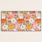 Kittens & Shrooms - Pink & Coral on Cream Desk Mat Gallery Image 3